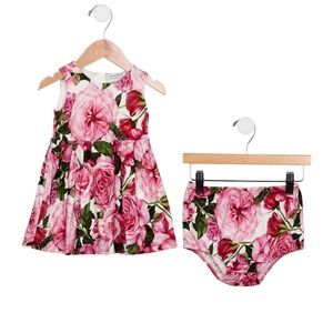 💐SIZE 9 Mos DOLCE & GABANNA FLORAL DRESS + BLOOMERS